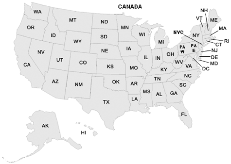 Usa Map Abbreviations